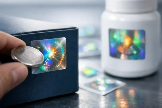Coin-Reactive Hologram Labels for Brand Security