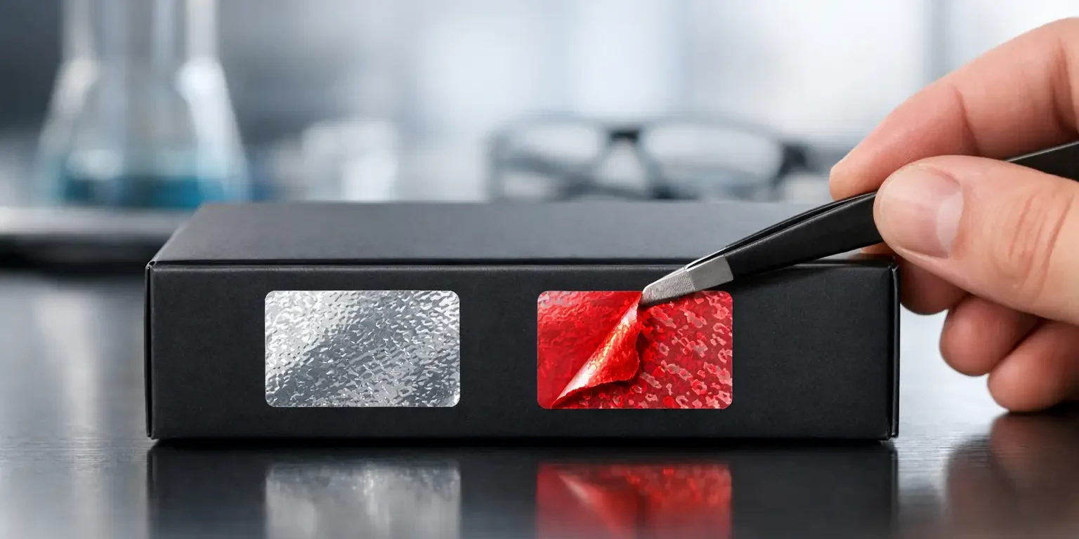 Thermo-Reactive Security Labels That Prove Change
